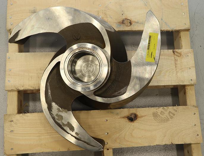 Unused Allis Chalmers 21" Diameter 3-Vane Stainless Steel Impeller #45993