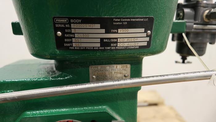 Unused Fisher 3" V500 Air Operated Rotary Control Valve #46492