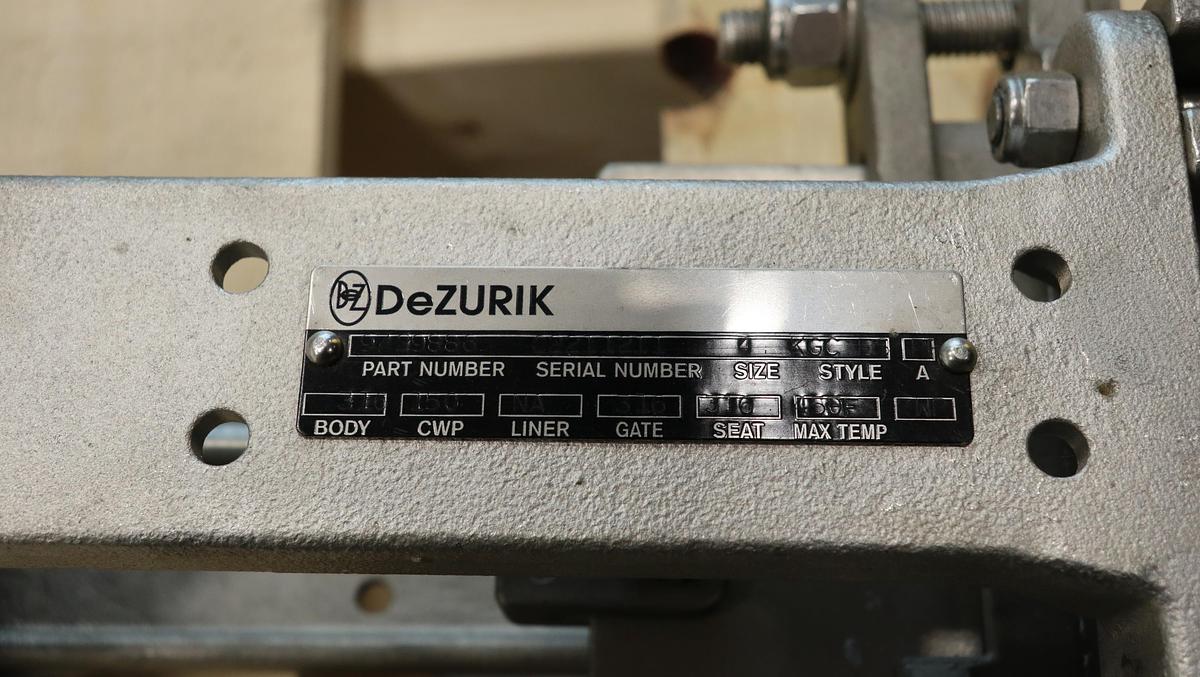Unused Dezurik 4" Air Operated Knife Gate Valve #47170