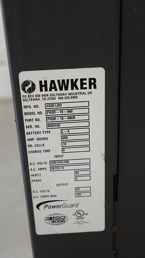 Used Hawker PH3R-18-960 Electric Forklift Charger #45467
