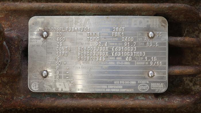 Used Marathon 80206FLF3BMHJ01 20 HP A/C Motor #45017