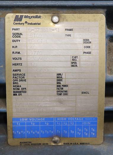 Used Magnetek CJB5S A/C Motor #45211