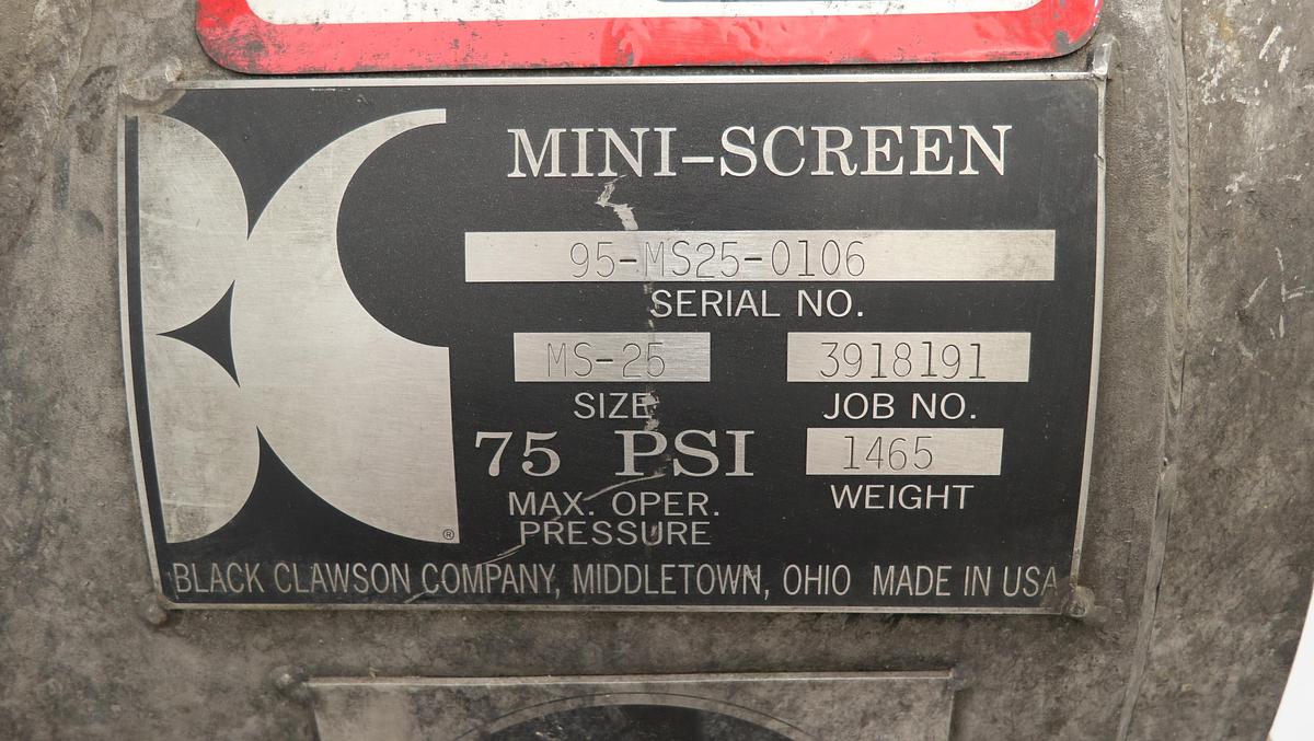 Used Black Clawson MS-25 Mini Screen #46625