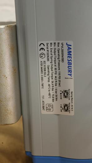 Unused Jamesbury 14" Air Operated Butterfly Valve #46529