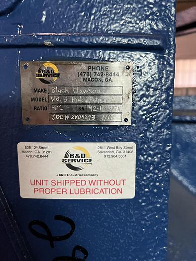 Refurbished Black Clawson No. 3 HydraPulper Drive #45442