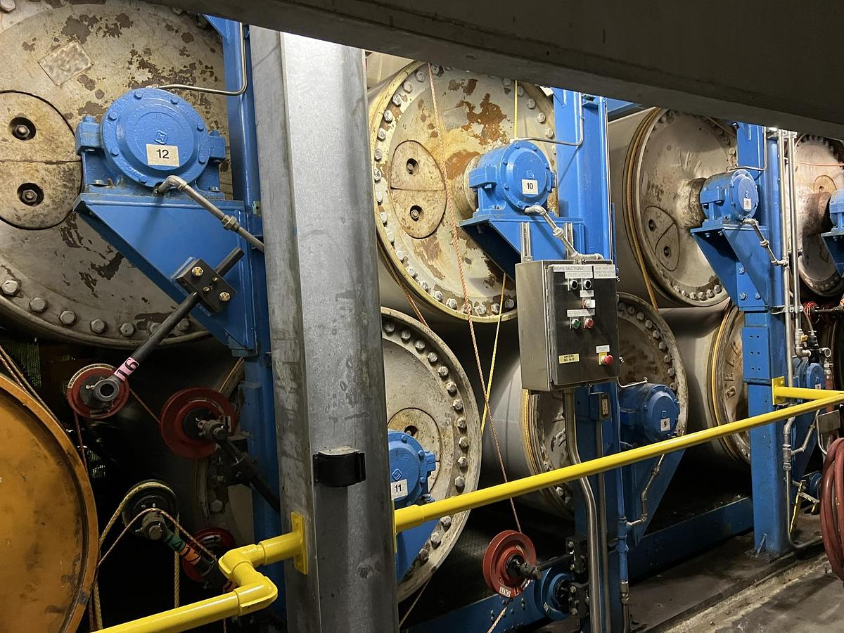 Used Dryer Can Section, (35) 224" Face x 60" Diameter #47085
