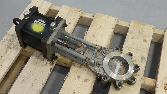 Unused Wey 4" VLC6 Square Air Operated Knife Gate Valve #46344