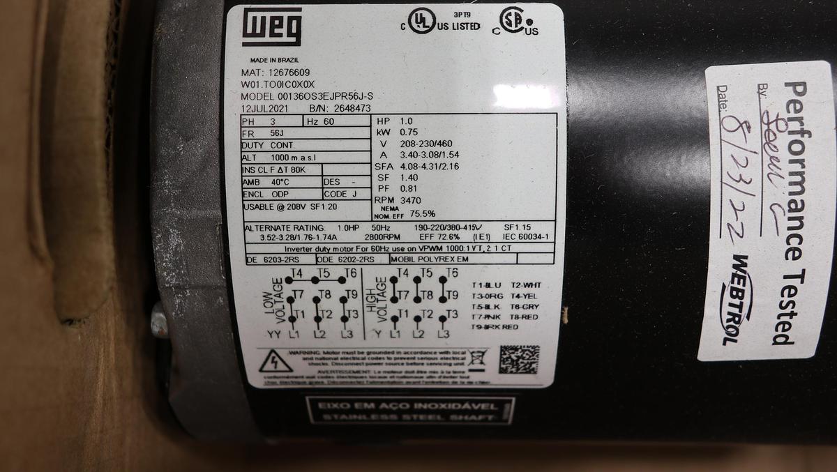 Used Webtrol EZ Series G10B15-3 Horizontal Booster Pump #46795