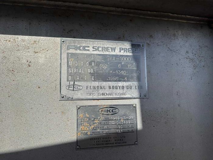Used FKC SHX-1000 Dewatering Screw Press #32473