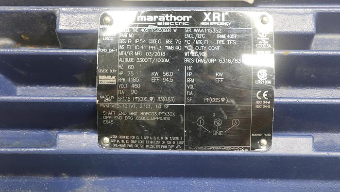 Used Marathon TVC 405TTFS6586BR W A/C Motor #45644