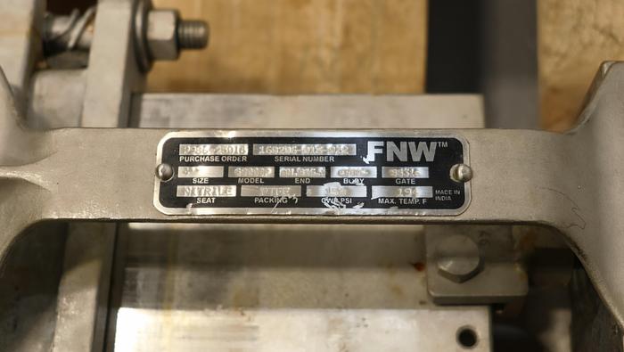 Used FNW 4" Air Operated Knife Gate Valve #46307