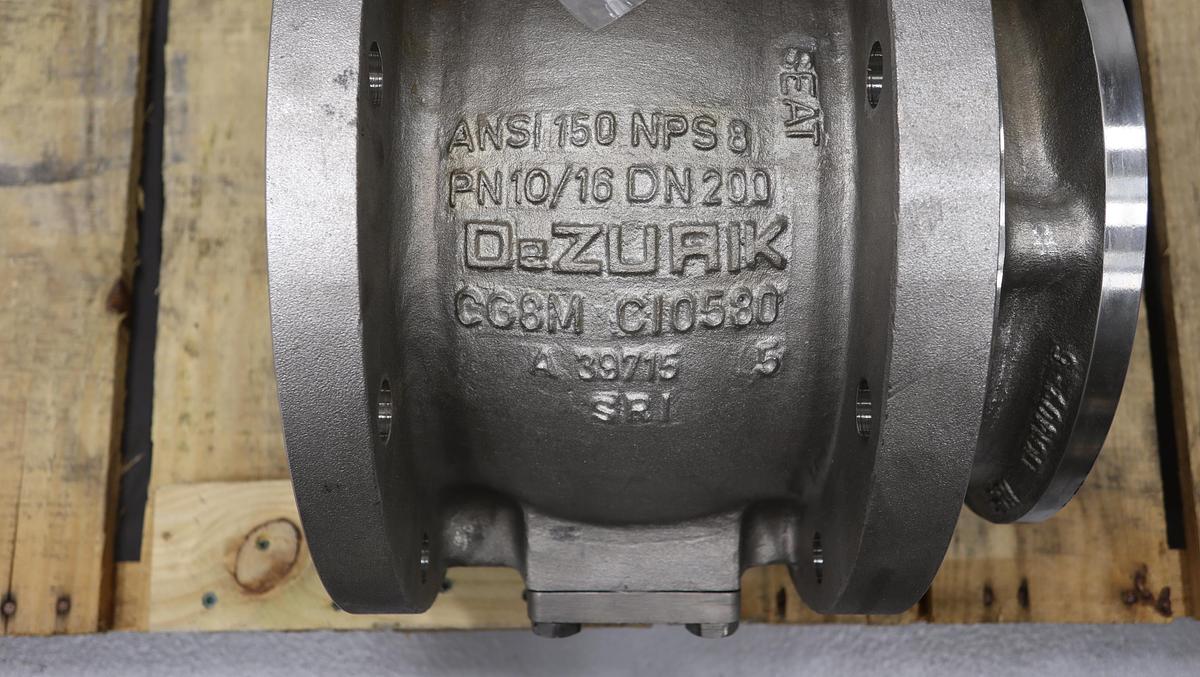 Unused Dezurik 2800079R001 VPB Style 8" Air Operated Vee Ball Valve #47296