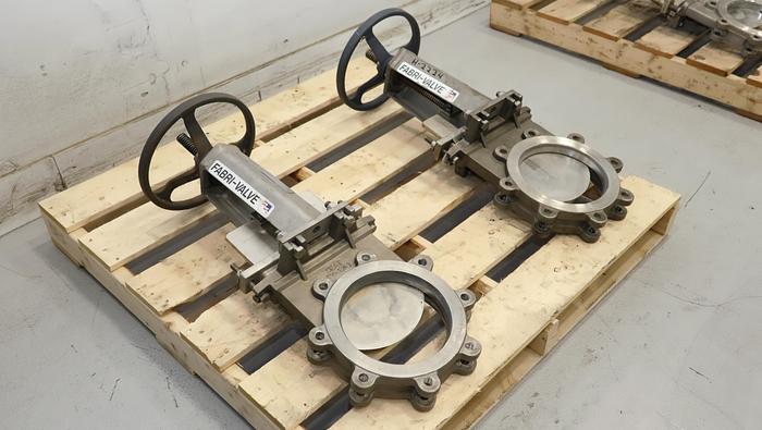 Used Fabri-Valve 8" Hand Operated Knife Gate Valve #46315