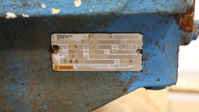 Used Goulds 3410 2x3x11 Split Case Pump #44694