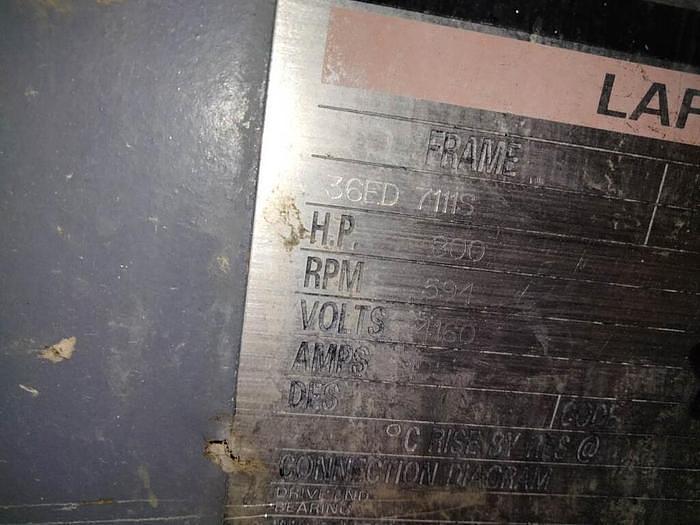 Used RELIANCE 800 HP REFINER MOTOR 594 RPM 4160 VOLTS  #44904