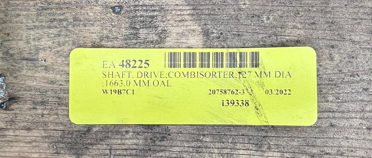 Unused Voith Size 12 Combisorter Shaft #47172