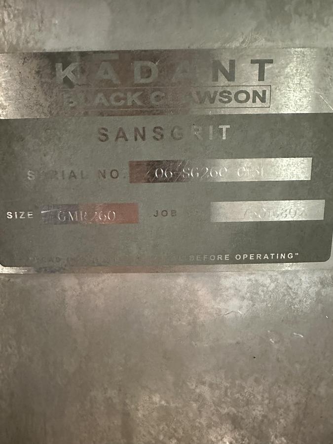 Used Black Clawson Sansgrit Sand Seperator GMR260 #46478