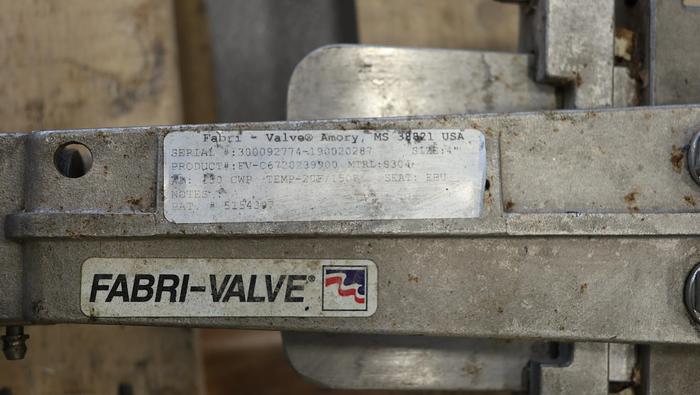 Used Fabri-Valve 4” Hand Operated Knife Gate Valve #45332