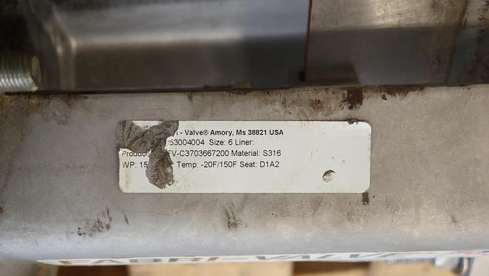 Used Fabri-Valve 6” Air Operated Knife Gate Valve #45105