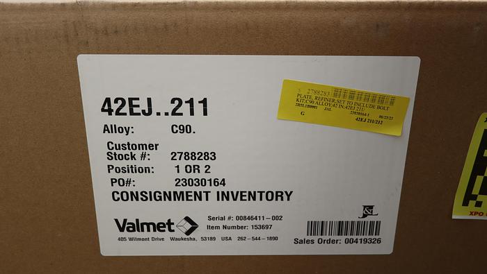 Unused Valmet 42" Refiner Plate Set #46020