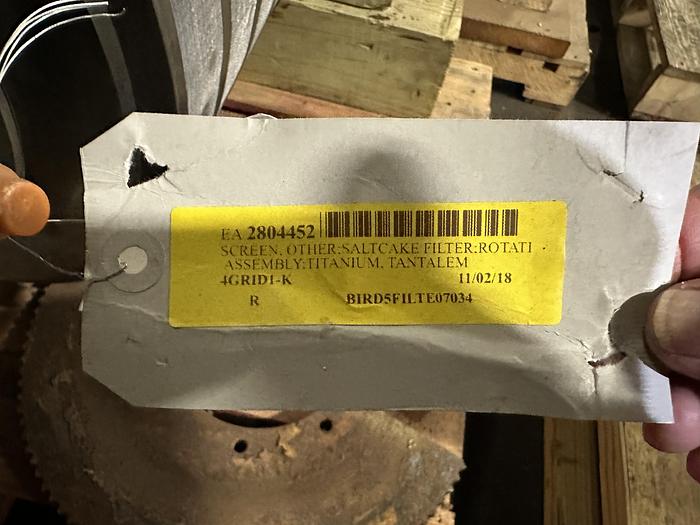 Used Bird 5 feet Salt Cake Filter Rotor Assembly #46186