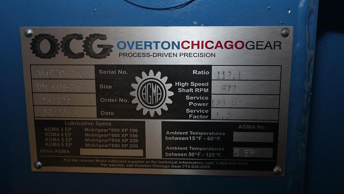 Unused OVERTON CHICAGO GEAR RDL44H-BNR Reduction Gear Drive #46083