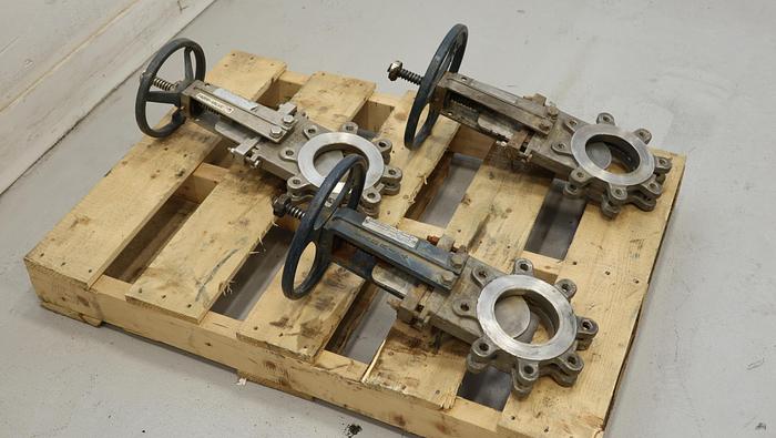 Used Fabri-Valve 4” Hand Operated Knife Gate Valve #45332