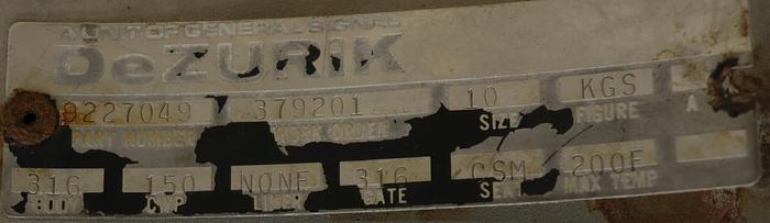 Used Dezurik 10" Air Operated Knife Gate Valve #45858