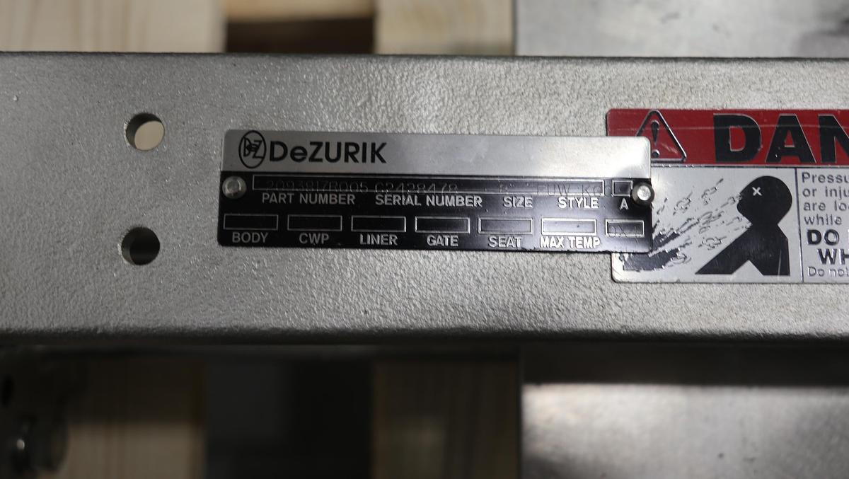 Unused Dezurik 8" Air Operated Knife Gate Valve #47271