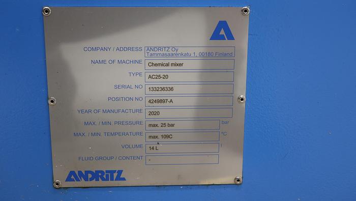 Used Andritz AC25-20 Chemical Mixer #45676