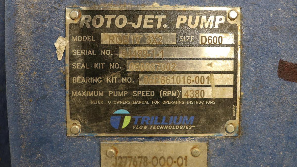 Used Rotojet Pump RGBIV 3X2 High Pressure Pump #47042