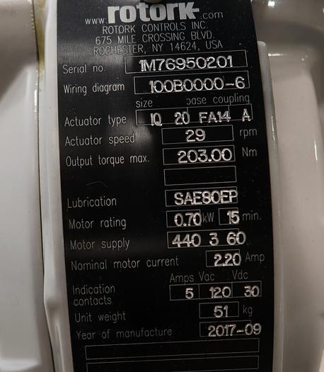 Used Rotork Electric Actuator  #45889