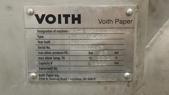 Used Voith MSS 05/05 Pressure Screen #45529