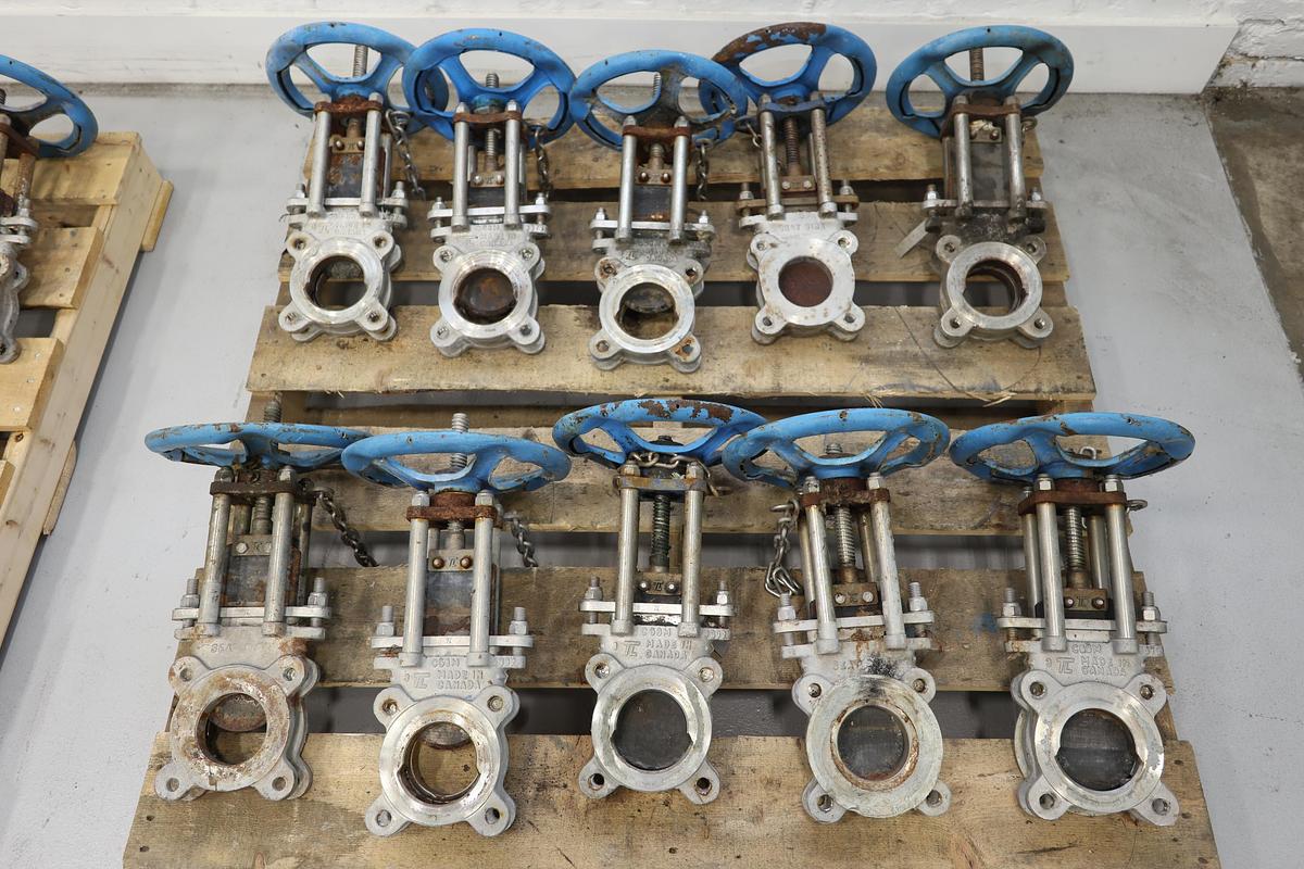 Used Lot of True Line 3" Hand Operated Knife Gate Valves #47518
