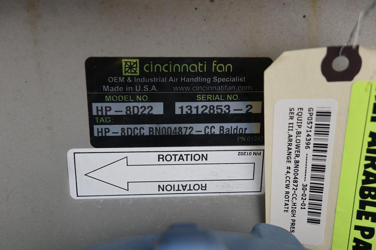 Used Cincinnati Fan HP-8D22 Blower #47324