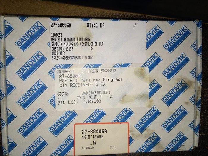 0 Sandvik 27-8806A Mission M85 DTH Hammer Bit Retainer Assy