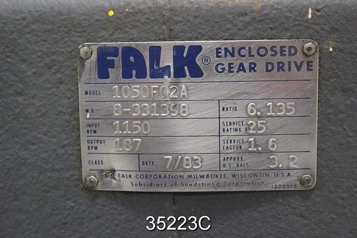 Used Falk 1050FC2A Gear Drive, 6.135/1 Ratio, 25Hp #35223