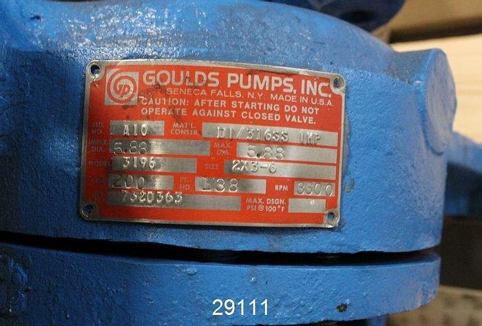 Refurbished Goulds 3196 2x3x6, Ductile Iron Casing #29111