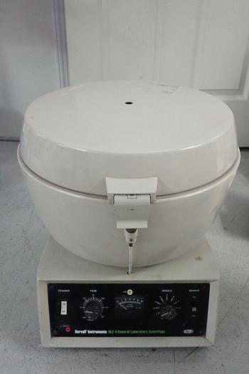Used Dupont Sorvall Type GLC-4 Laboratory Centrifuge with Rotor & 3 Carrier Swings