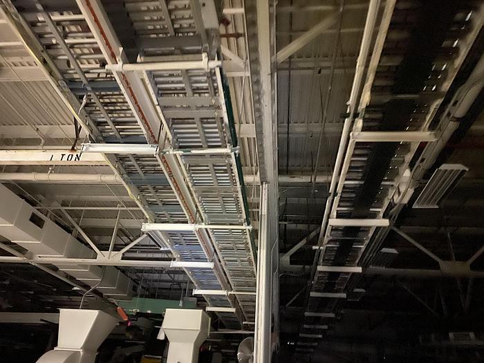 Used 1000’ OF ROLLER CONVEYOR WITH CURVING TRACK