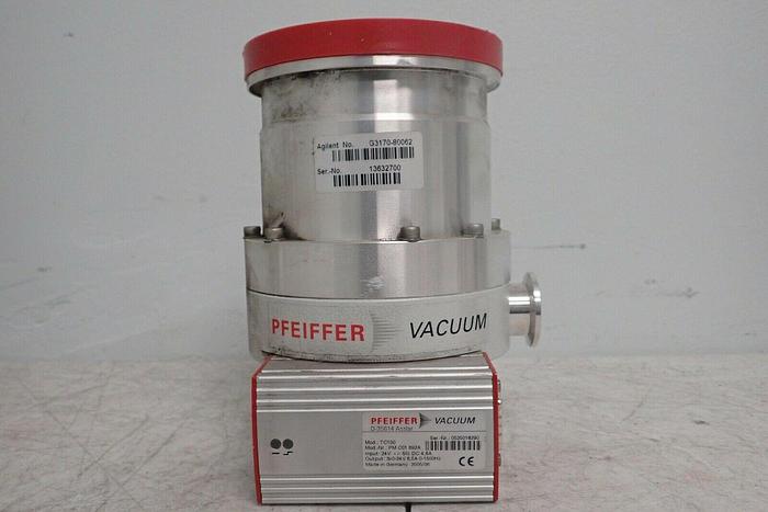 Used Agilent Pfeiffer D-35614 Asslar TMH 262 X S Vacuum Turbo Pump & Controller TC100