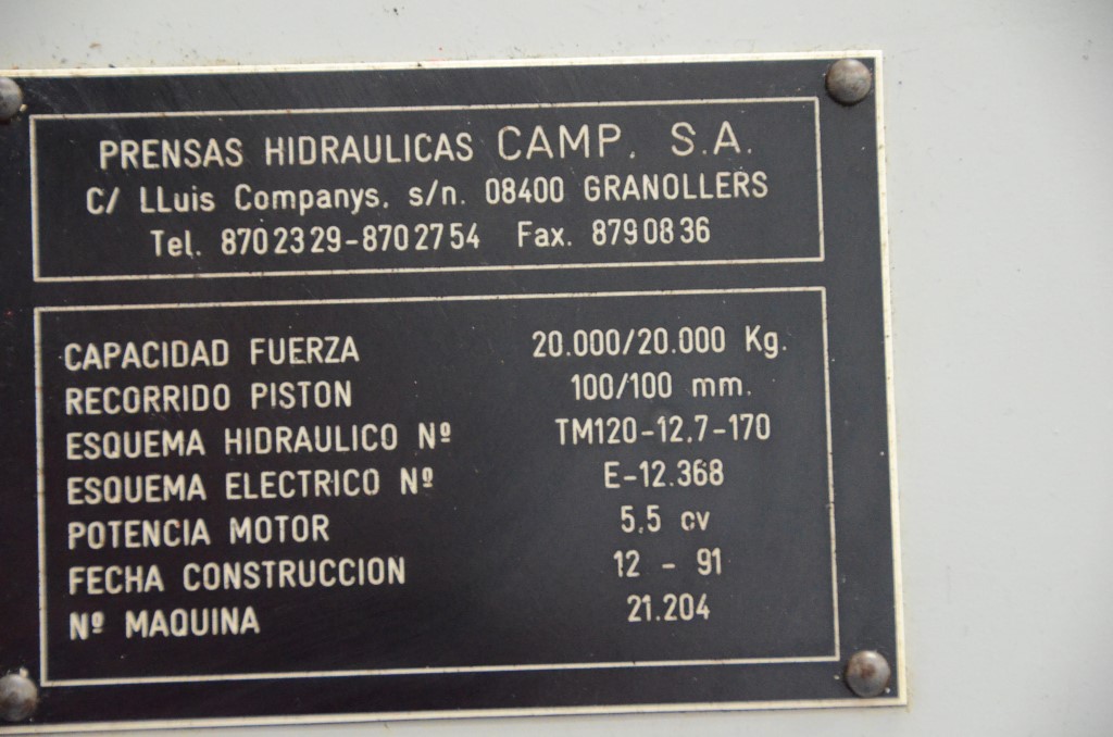 Usado 1991 CAMP P 20 Prensas #4117