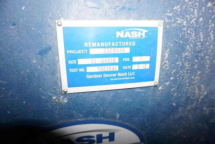 Used NASH CL6001G VACUUM PUMP REMANUFACTURED 2013