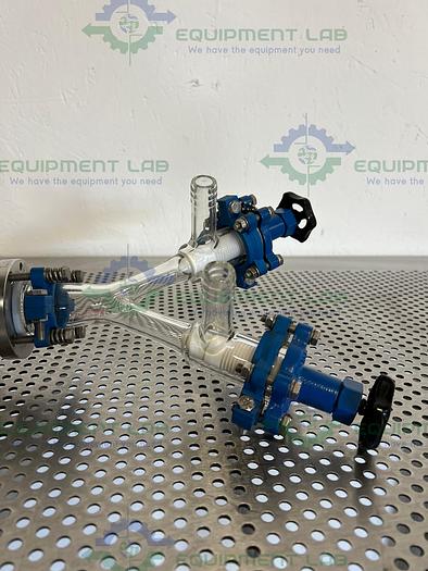 Used Buchi  AG Katalog 8801 Y Shaped Glass w/ 2 Valves