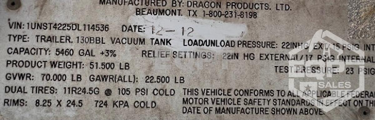 Used (SOLD) 2012 Vac Truck & Trailer