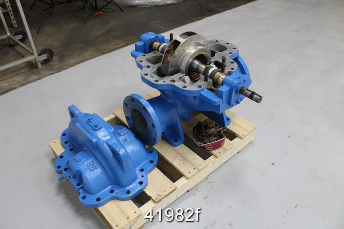 Used Goulds 3410 6x8x14 Split Case Pump, SS Casing, 5-Vane Single Straight 12.25" Impeller #41982