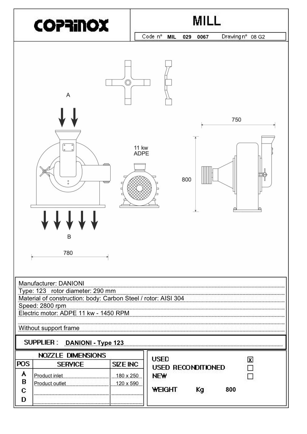 Usato Mulino DANIONI modello 123