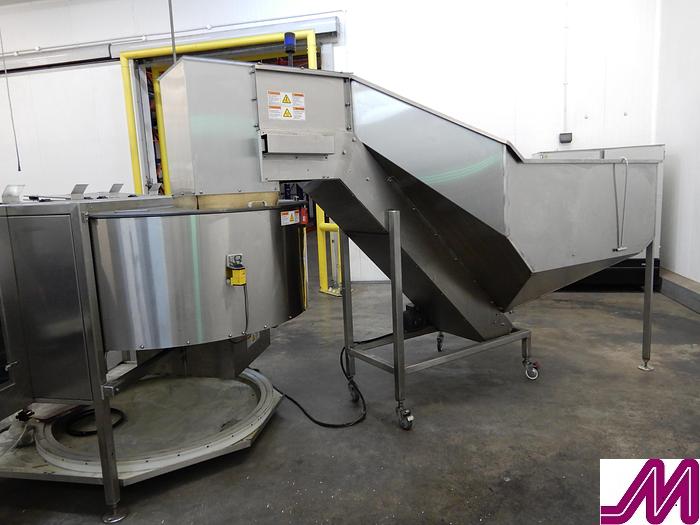 Used 2010 Pace  M500 SSD Bottle Orientator / Feeder with 75CFSP Bulk Bottle Hopper