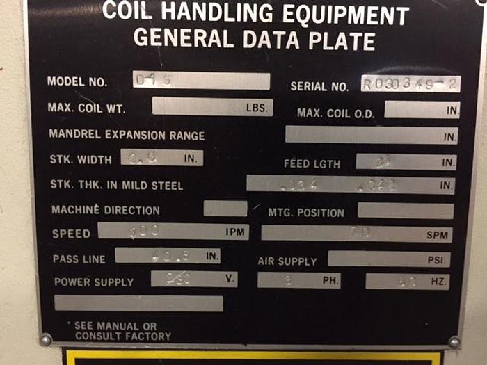 Used 15" x .093 ROWE SERVO FEEDER