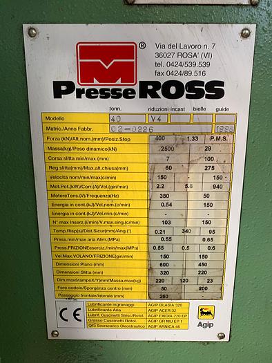Ottime Pressa a collo di cigno meccanica ROSS 40 V 4